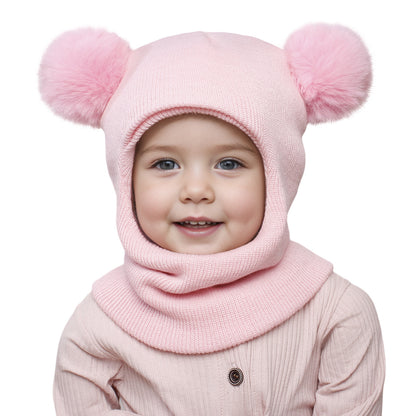 Kids Fleece Lined Earflap Hat & Scarf Set