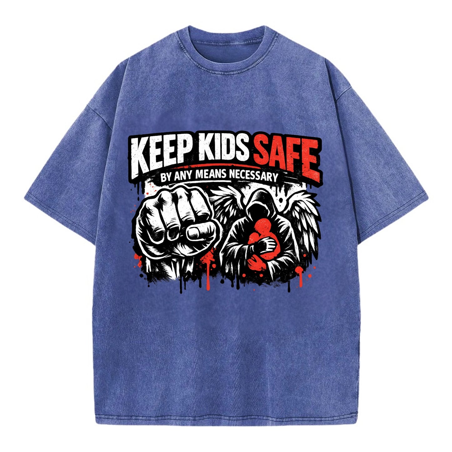 Keep Kids Safe By Any Means - Vintage T-shirt