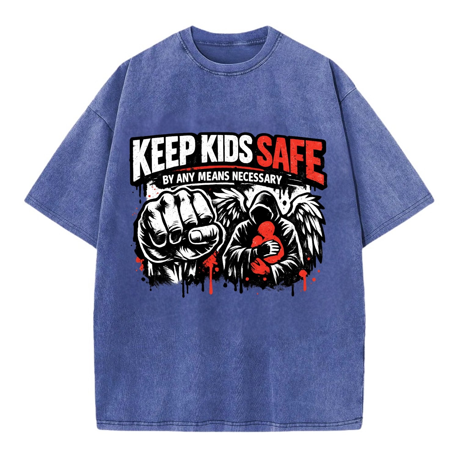 Keep Kids Safe By Any Means - Vintage T-shirt