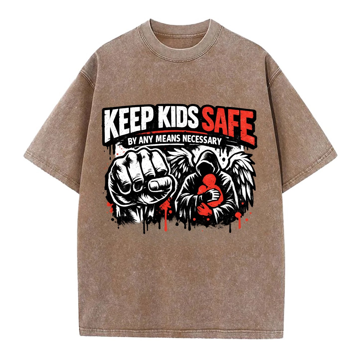 Keep Kids Safe By Any Means - Vintage T-shirt
