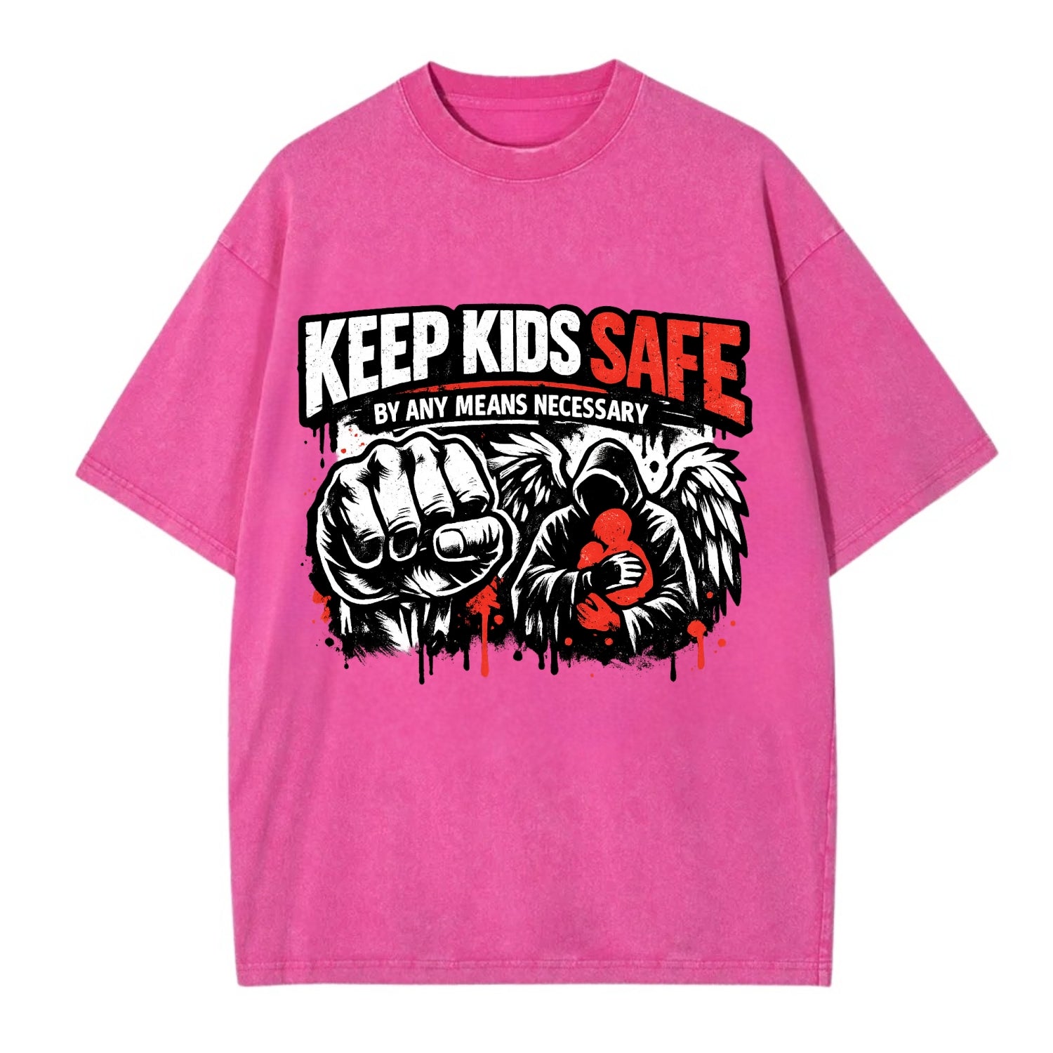 Keep Kids Safe By Any Means - Vintage T-shirt