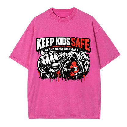 Keep Kids Safe By Any Means - Vintage T-shirt
