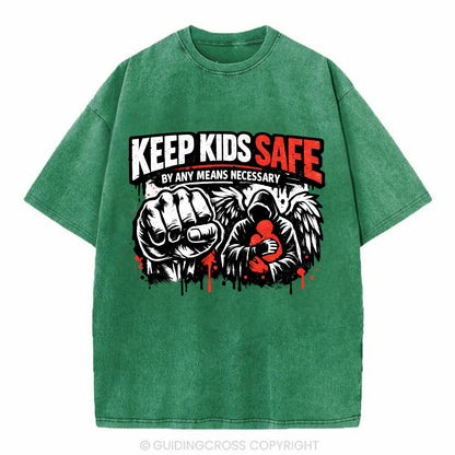 Keep Kids Safe By Any Means - Vintage T-shirt