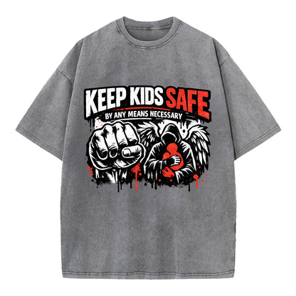 Keep Kids Safe By Any Means - Vintage T-shirt