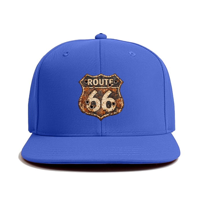 WEATHERED MARKER | Rust-aged Route 66 sign | Desert sun-bleached | Bullet holes Classic Snapback Cap