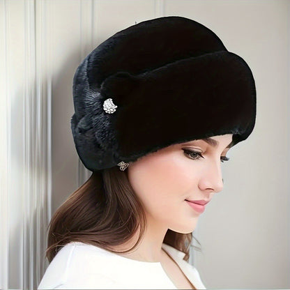 Luxury Faux Mink Grandma Hat - Warm & Chic