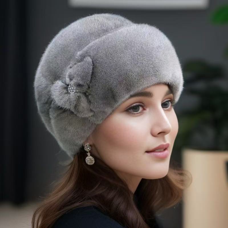 Luxury Faux Mink Grandma Hat - Warm & Chic