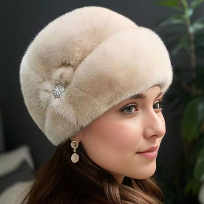 Luxury Faux Mink Grandma Hat - Warm & Chic