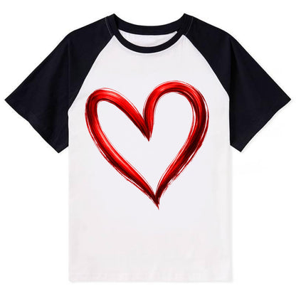 Love Heart - Contrast Raglan T-shirt