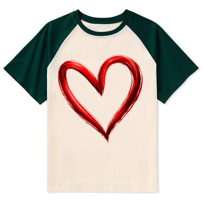 Love Heart - Contrast Raglan T-shirt
