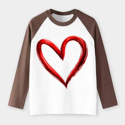 Love Heart - Raglan Long Sleeve T-Shirt