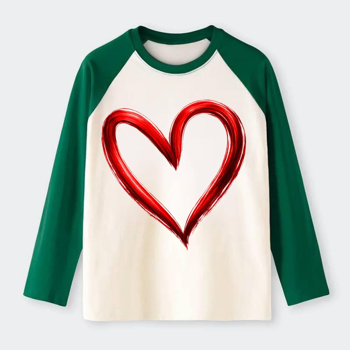 Love Heart - Raglan Long Sleeve T-Shirt
