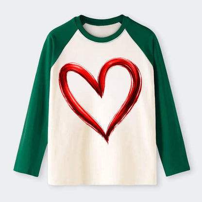 Love Heart - Raglan Long Sleeve T-Shirt