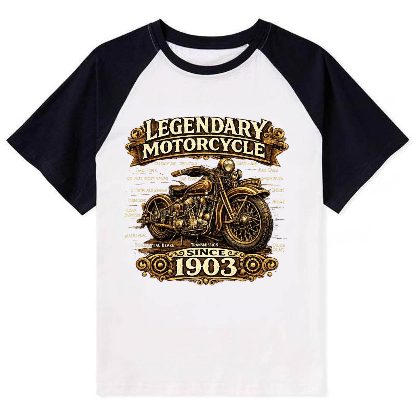 Legendary Motorcycle 1903 - Contrast Raglan T-shirt