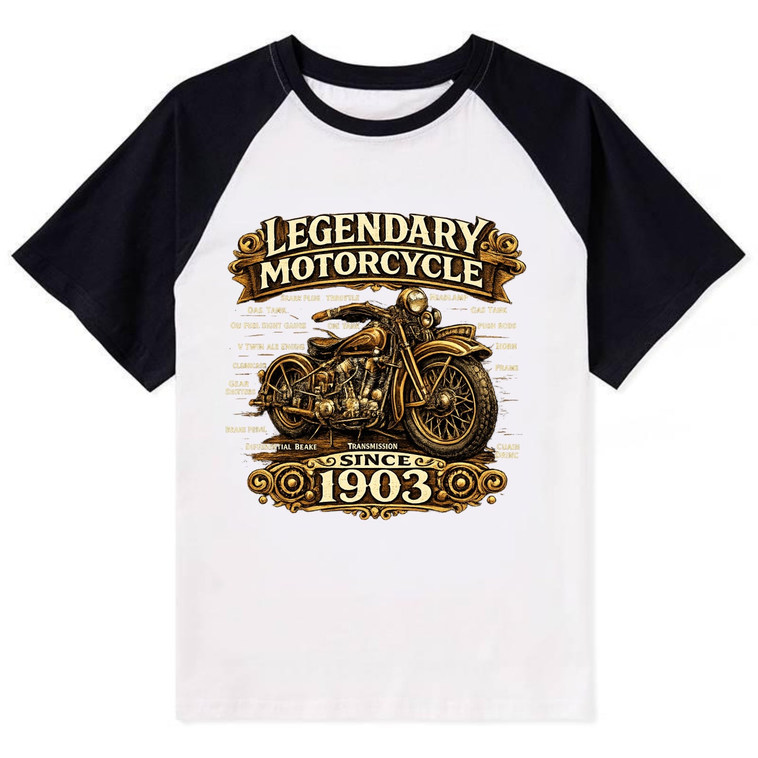 Legendary Motorcycle 1903 - Contrast Raglan T-shirt