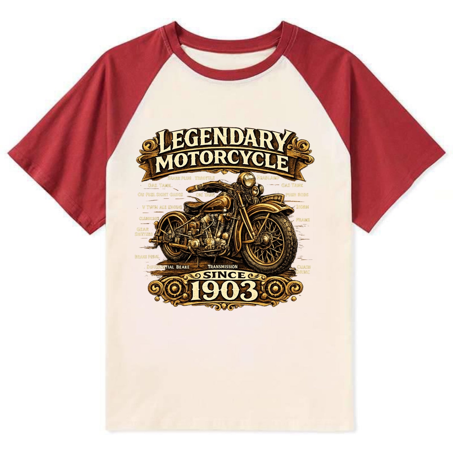 Legendary Motorcycle 1903 - Contrast Raglan T-shirt