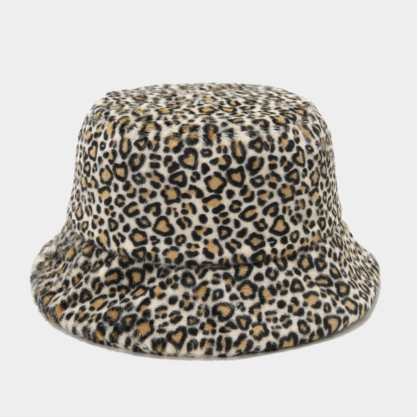 Leopard Plush Fisherman Hat - Cozy Winter Street Style