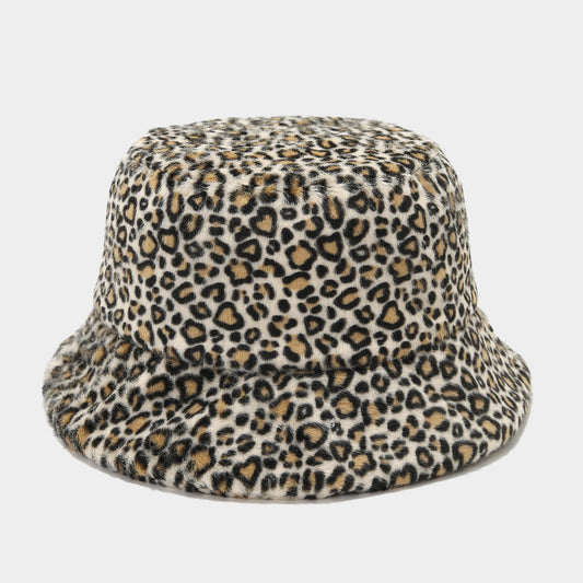 Leopard Plush Fisherman Hat - Cozy Winter Street Style