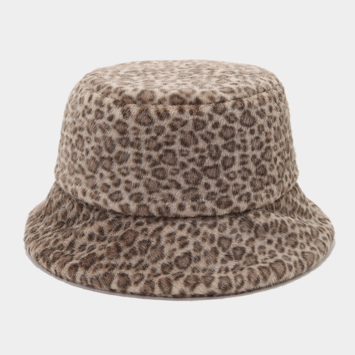 Leopard Plush Fisherman Hat - Cozy Winter Street Style