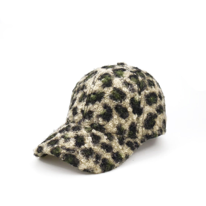 Leopard Print Terry Baseball Cap - Cozy Street Style