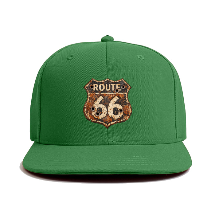 WEATHERED MARKER | Rust-aged Route 66 sign | Desert sun-bleached | Bullet holes Classic Snapback Cap