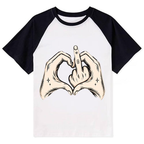 Love You Symbol - Contrast Raglan T-shirt