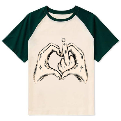 Love You Symbol - Contrast Raglan T-shirt