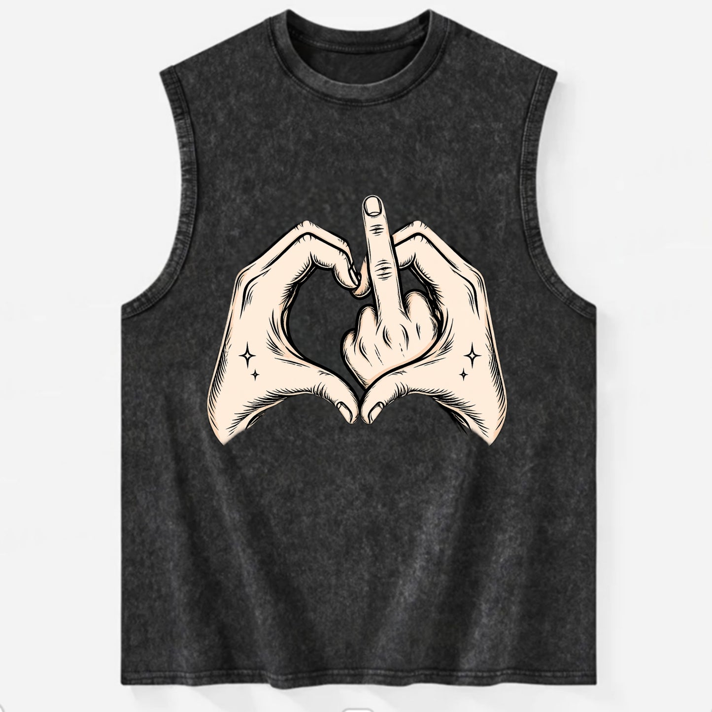 Love You Symbol - Vintage Washed Tank