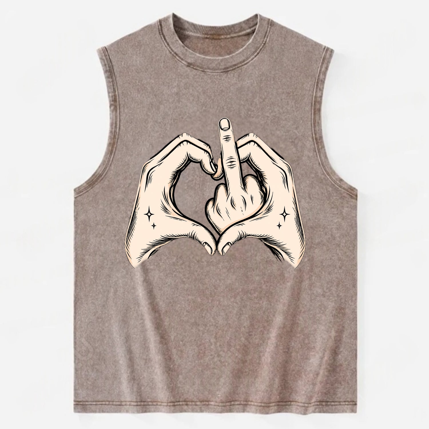 Love You Symbol - Vintage Washed Tank