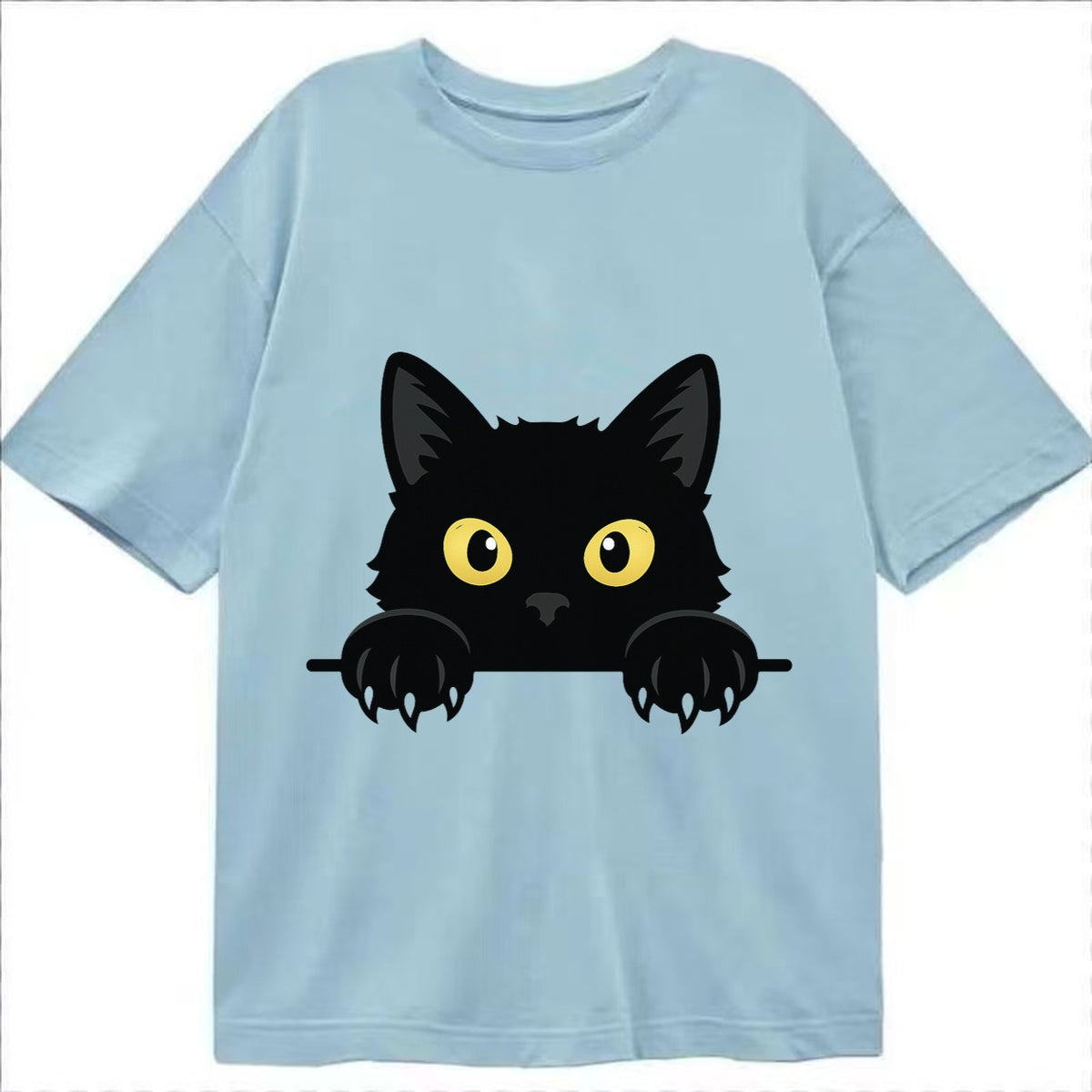 Black Cat  - Classic T-shirt – Light Blue