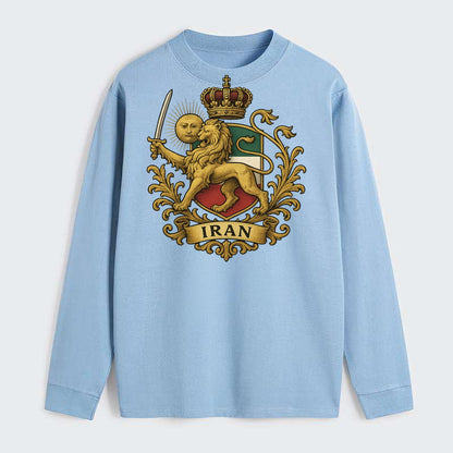 Royal Iran Coat Of Arms - Classic Long Sleeve Shirt - Light Blue