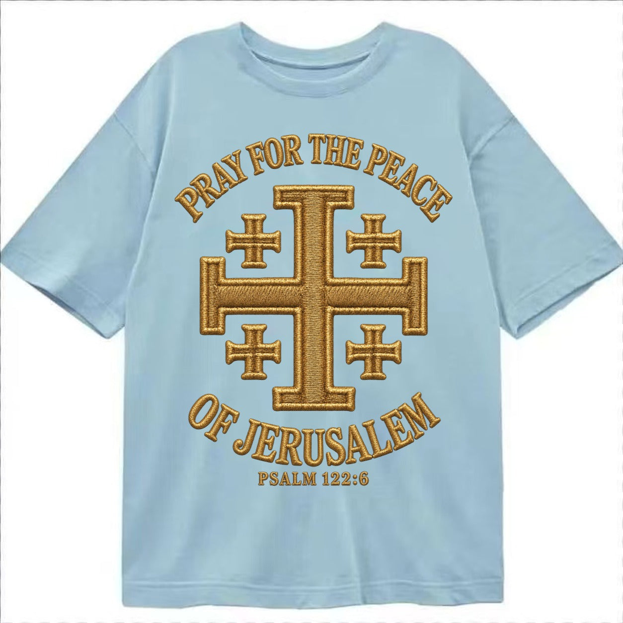 Jerusalem Cross  - Classic T-shirt – Light Blue