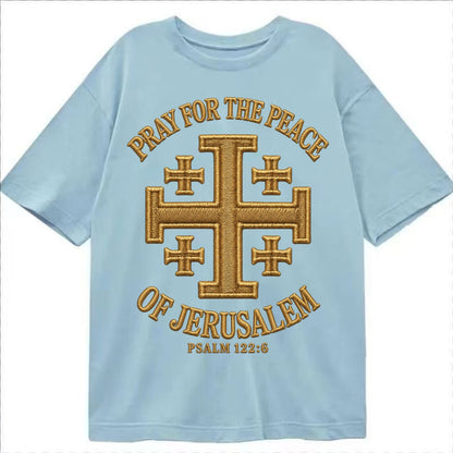 Jerusalem Cross  - Classic T-shirt – Light Blue