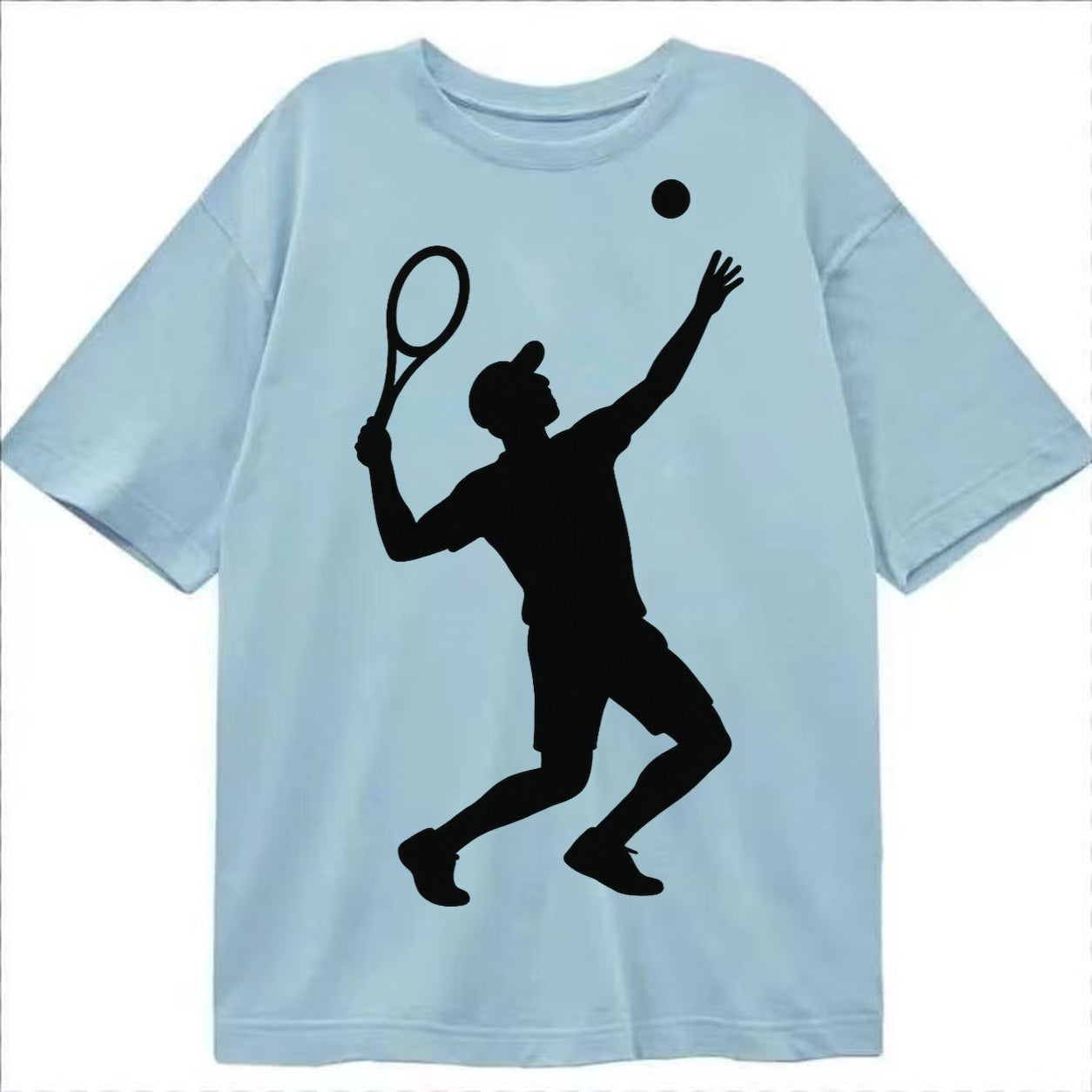 Tennis player serving powerful shot - Classic T-shirt – Light Blue