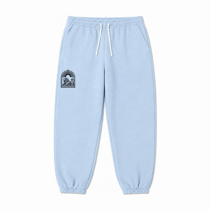 Persian Lion Arch Fleece Sweatpants – Light Blue