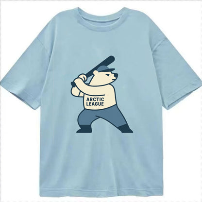 Polar Bear Baseball MVP - Classic T-shirt - Light Blue