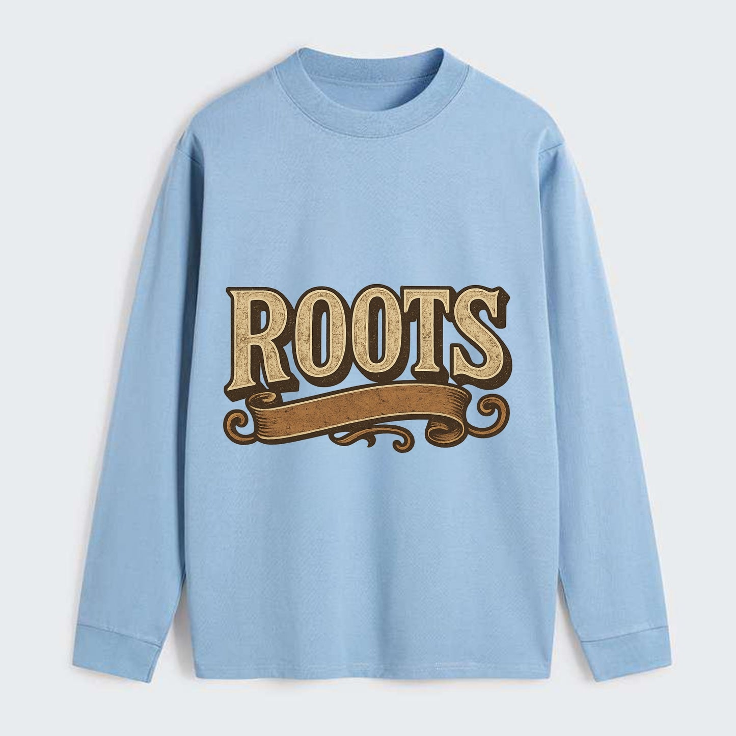 Bold typography design - "ROOTS" - where you come from, heritage - Classic Long Sleeve Shirt - Light Blue
