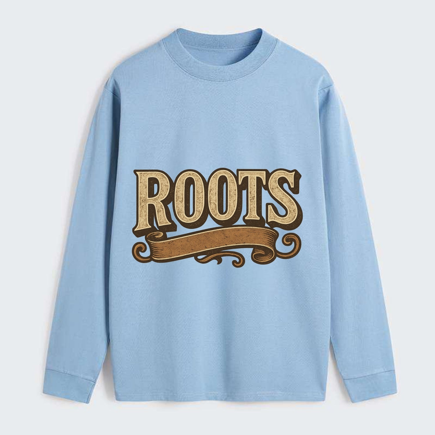Bold typography design - "ROOTS" - where you come from, heritage - Classic Long Sleeve Shirt - Light Blue