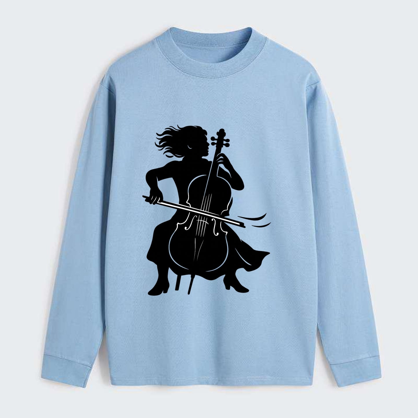 Cellist performing emotional solo - Classic Long Sleeve Shirt - Light Blue