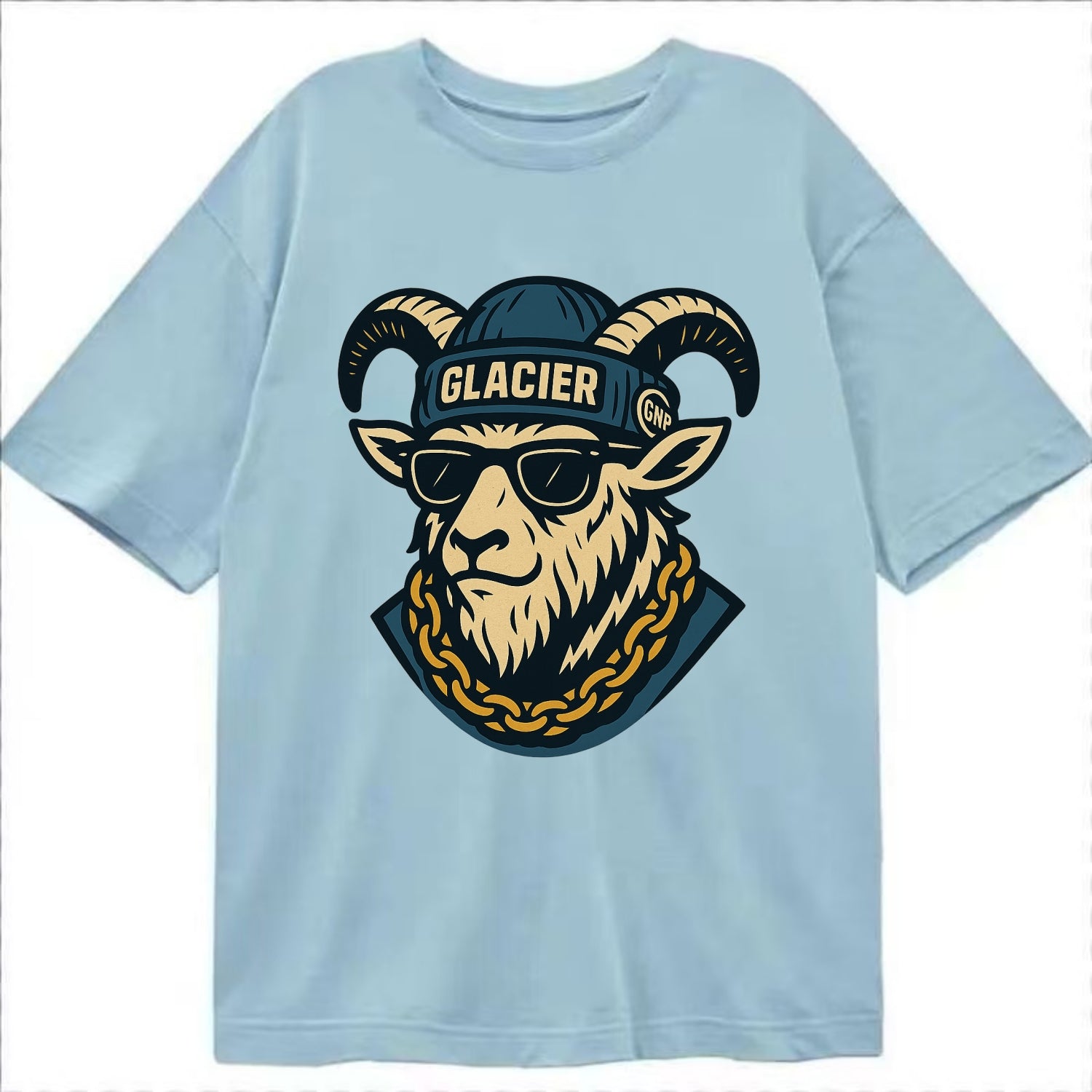 Glacier Mountain Goat - Classic T-shirt - Light Blue