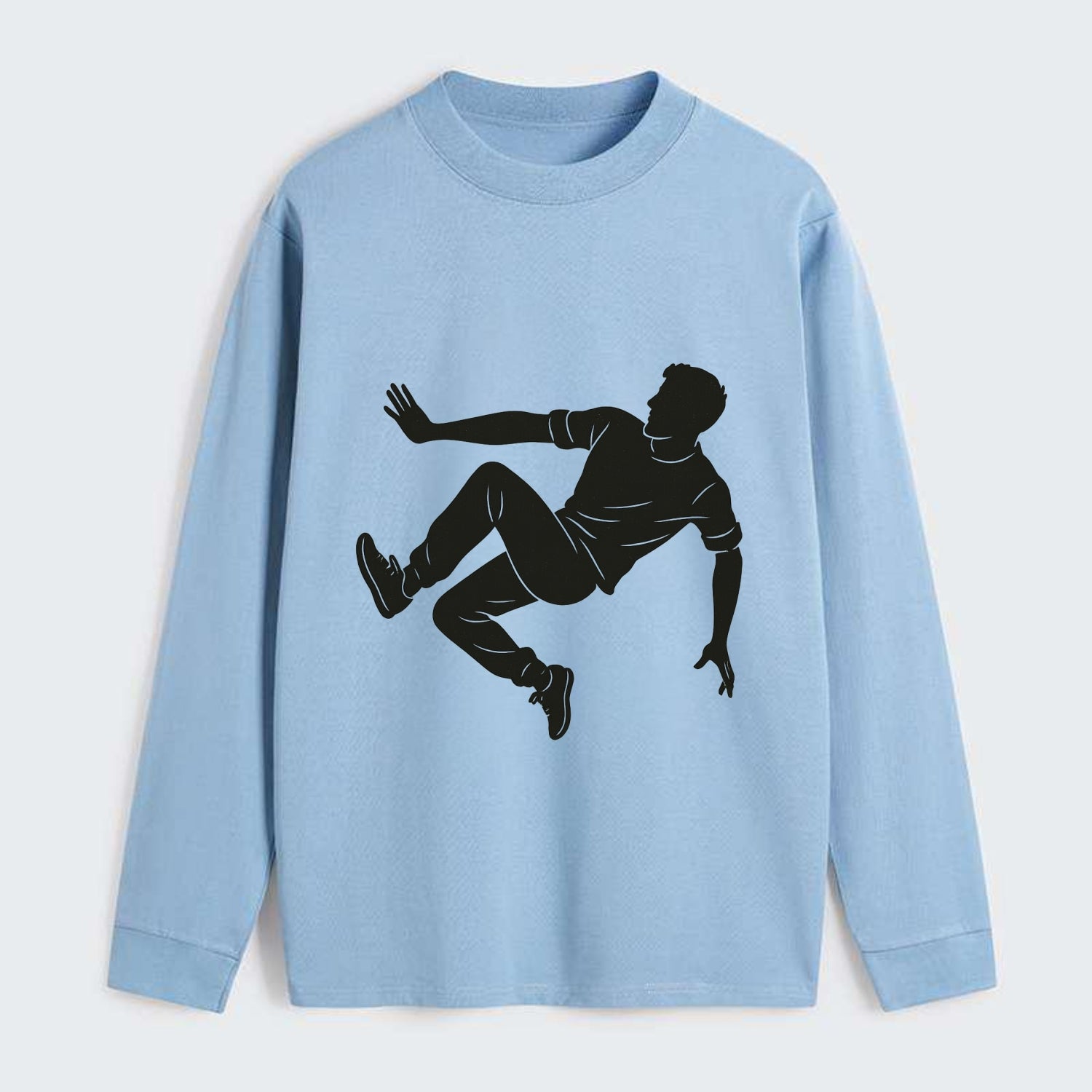 Parkour athlete wall run - Classic Long Sleeve Shirt - Light Blue