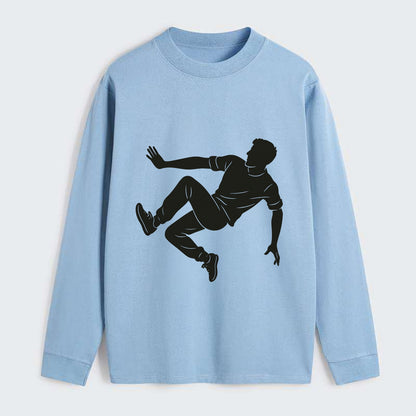 Parkour athlete wall run - Classic Long Sleeve Shirt - Light Blue