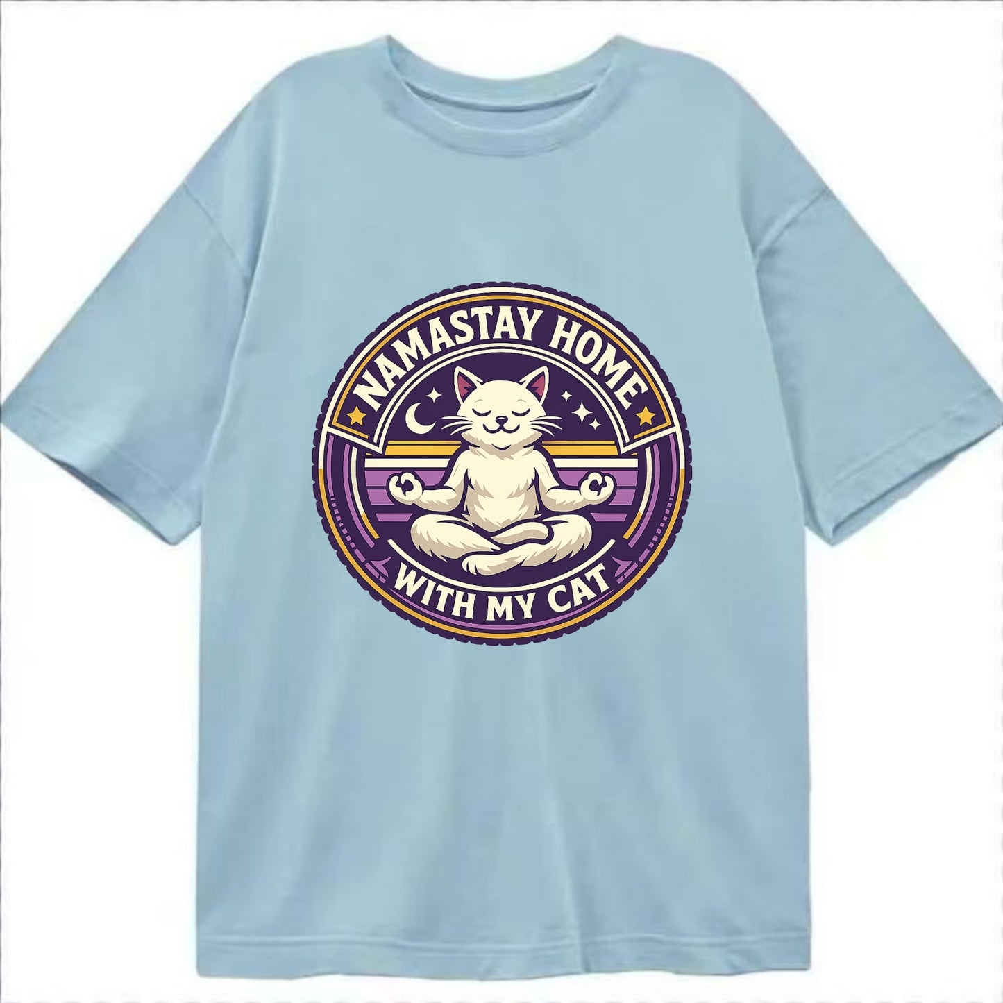 Zen Feline Retreat - Classic T-shirt - Light Blue