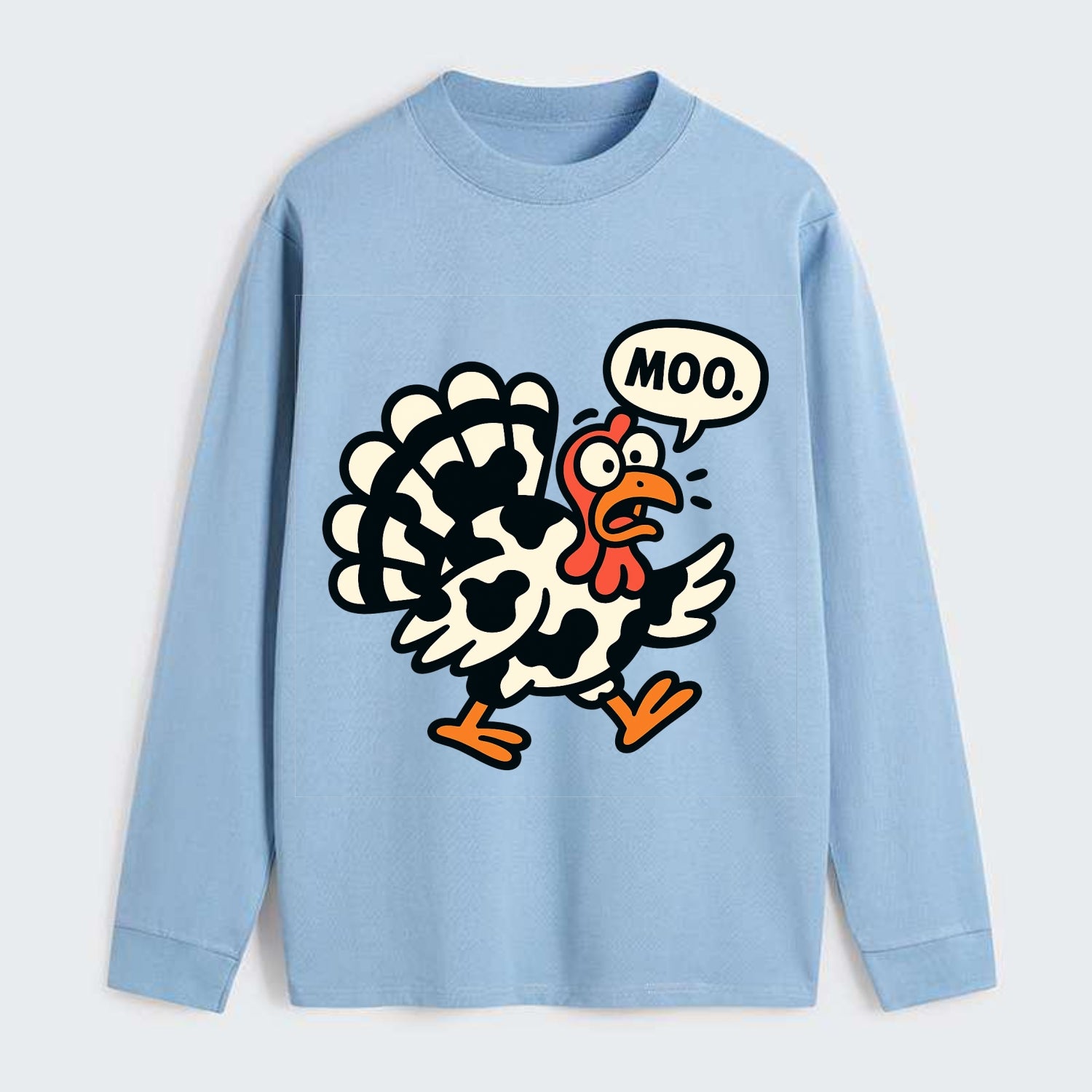 Mooing Turkey - Classic Long Sleeve Shirt - Light Blue
