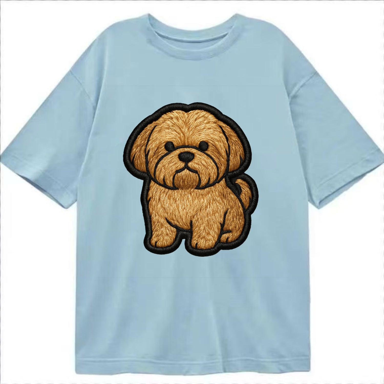 Shih Tzu - Minimalist fluffy design with - Classic T-shirt - Light Blue
