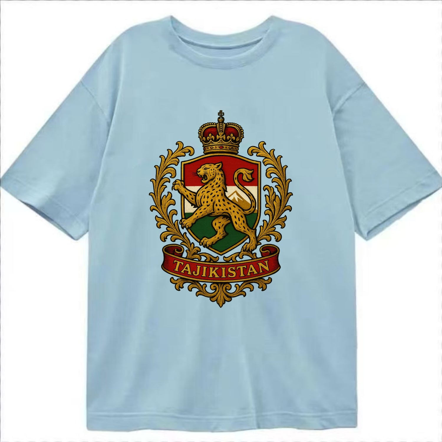 Tajikistan Heritage Badge  - Classic T-shirt - Light Blue
