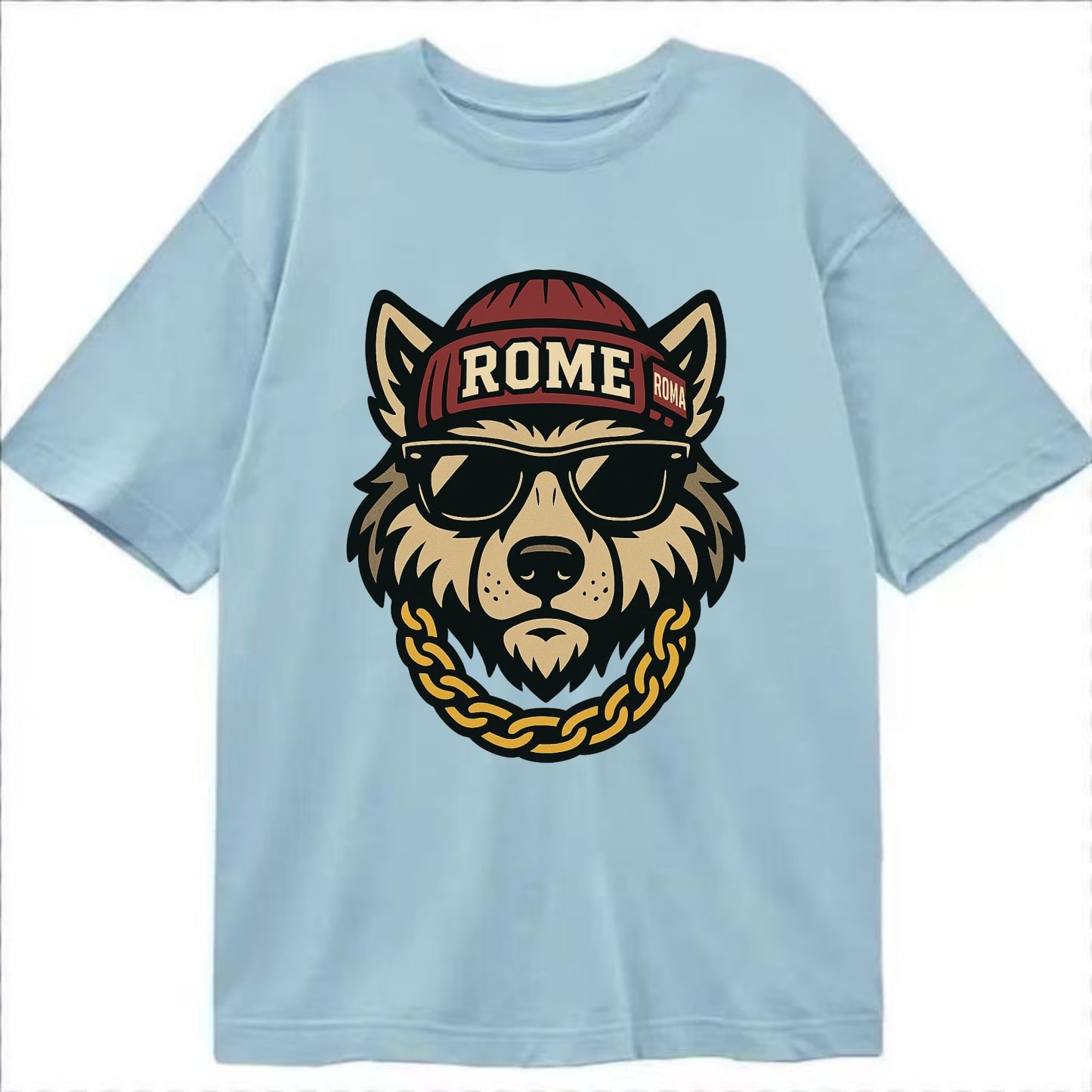 Rome Wolf - Classic T-shirt - Light Blue