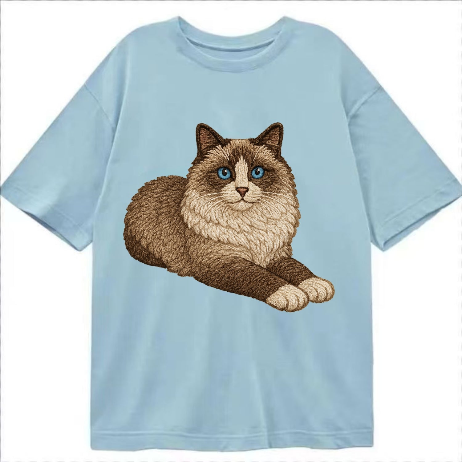 Ragdoll  relaxed lying down with head up Classic T-shirt - Light Blue
