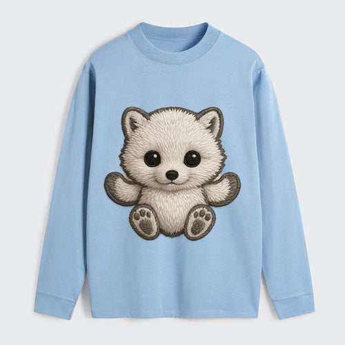 Baby Arctic Fox - white fluffy, tiny black nose, bright curious eyes, - Classic Long Sleeve Shirt