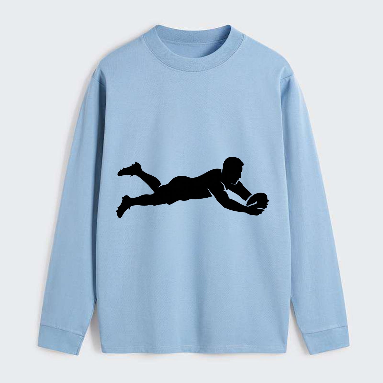 Rugby player diving for try - Classic Long Sleeve Shirt - Light Blue